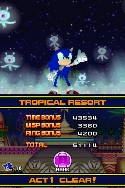 Sonic Colors (DS) - Special Stage 1 - S-Rank 